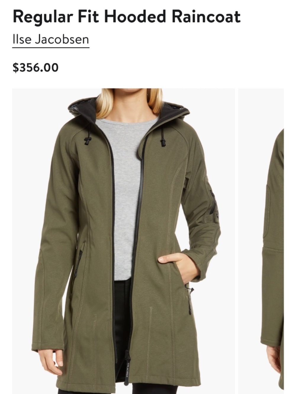 Ilse Jacobsen hooded fleece lined raincoat
